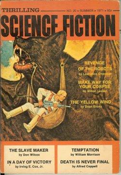 Imagen del vendedor de THRILLING SCIENCE FICTION: No. 20, Summer 1971 a la venta por Books from the Crypt