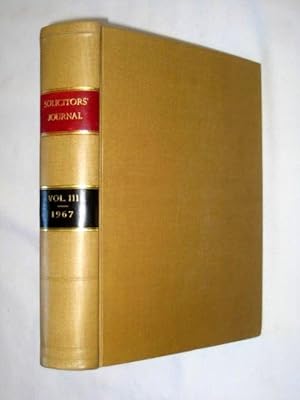 The Solicitors' Journal., Volume 111. January to December 1967.