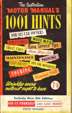 Image du vendeur pour 1001 HINTS FOR MOTORISTS. mis en vente par Black Stump Books And Collectables