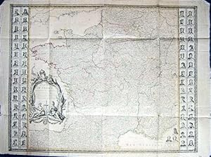 Imagen del vendedor de Carte de France divise en ses Provinces et Gouvernement militaires avec toutes les Principales Routes du Royaume et Assujettie aux Observations de Mrs de l'Acadmie des Sciences. a la venta por Librairie du Cardinal