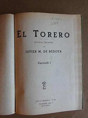 Imagen del vendedor de El Torero. Novela original. a la venta por Carmichael Alonso Libros