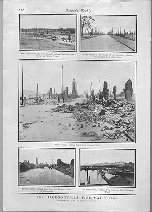 Seller image for ENGRAVING: "The Jacksonville Fire, May 3, 1901". photoengravings from Harper's Weekly, May 18, 1901 for sale by Dorley House Books, Inc.