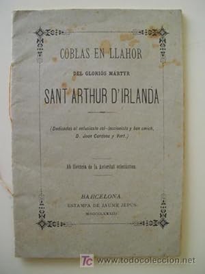 Seller image for COBLAS EN LLAHOR DEL GLORIOS MARTYR SANT ARTHUR D'IRLANDA for sale by Librera Maestro Gozalbo
