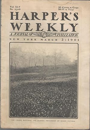 Seller image for ENGRAVING: "The Crowd Watching the Funeral Procession of Queen Victoria". engraving from Harper's Weekly, March 2, 1901 for sale by Dorley House Books, Inc.