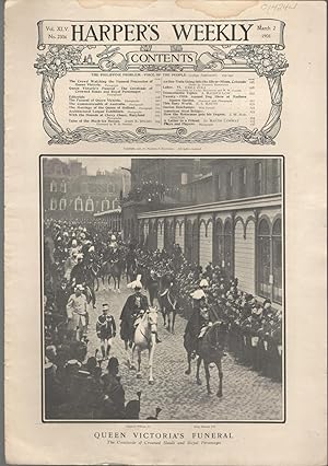 Seller image for ENGRAVING: "Queen Victoria's Funeral: The Cavalcade of Crowned Heads and Royal Personages". engraving from Harper's Weekly, March 2, 1901 for sale by Dorley House Books, Inc.