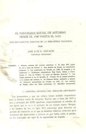 EL PANORAMA SOCIAL DE ASTURIAS DESDE EL 1585 HASTA EL 1622 (DOS DOCUMENTOS INEDITOS DE LA BIBLIOT...