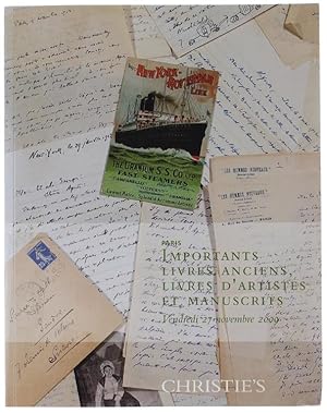 IMPORTANTS LIVRES ANCIENS, LIVRES D'ARTISTES ET MANUSCRITS., 27 novembre 2009.: