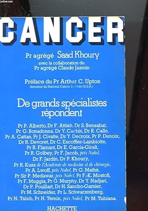 Seller image for CANCER DE GRANDS SPECIALISTES REPONDENT for sale by Le-Livre