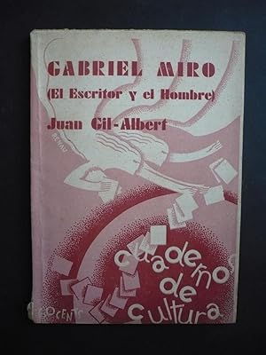 Image du vendeur pour GABRIEL MIRO (EL ESCRITOR Y EL HOMBRE). mis en vente par Auca Llibres Antics / Yara Prez Jorques