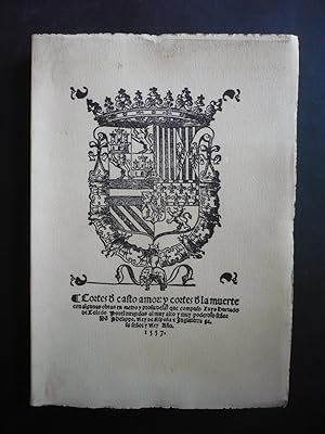 Imagen del vendedor de CORTES DE CASTO AMOR Y CORTES DE LA MUERTE ( Toledo, 1557) - a la venta por Auca Llibres Antics / Yara Prez Jorques