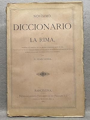 Seller image for NOVISIMO DICCIONARIO DE LA RIMA. for sale by Auca Llibres Antics / Yara Prez Jorques