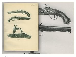 Seller image for [European Hand Firearms of the Sixteenth, Seventeenth & Eighteenth Century:] "Pair of Italian Flint-Lock Pistols of Rather a Later Period with Chiselled Mounts." [ORIGINAL COLLOTYPE PRINT]. for sale by Librarium of The Hague