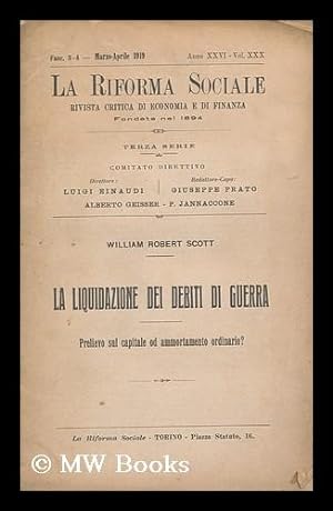 Seller image for La Riforma Sociale : Rivista Critica Di Economia E Di Finanza Fondata Nel 1894, Terza Serie, Fasc. 3-4 Marzo-Aprile for sale by MW Books Ltd.