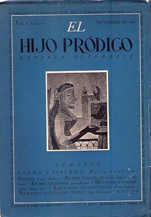 EL HIJO PRODIGO. No. 18, año II, vol. V, septiembre 1944 (Rufino Tamayo en 1944 por Octavio G. Ba...