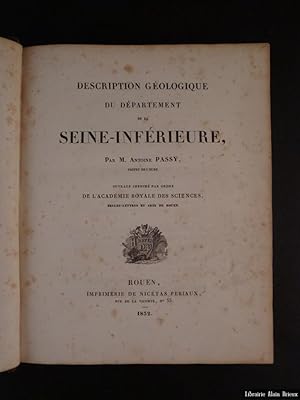 Image du vendeur pour Description gologique du dpartement la Seine Infrieure mis en vente par Librairie Alain Brieux