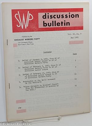SWP discussion bulletin: vol. 22, no. 9, May, 1961