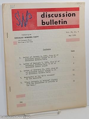 SWP discussion bulletin: vol. 22, no. 9, May, 1961
