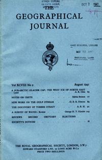 The Journal of the Royal Geographical Society, Monthly issue for August 1941