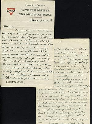 World War One Letter from New Zealand soldier stationed in France to his home in Opunake