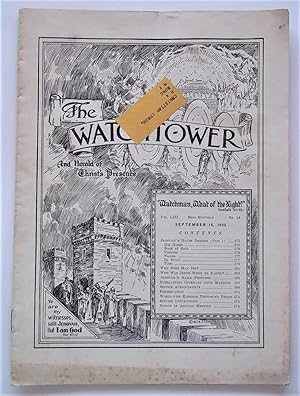 Image du vendeur pour The Watchtower And Herald of Christ's Presence (Vol. LIII No. 18 September 15, 1932) mis en vente par Bloomsbury Books