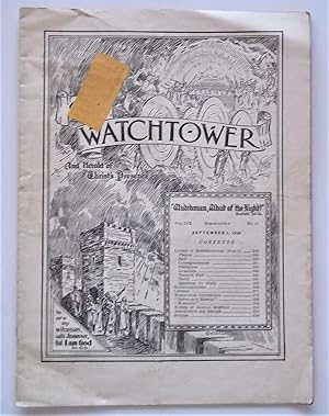 Image du vendeur pour The Watchtower And Herald of Christ's Presence (Vol. LIX No. 17 September 1, 1938) mis en vente par Bloomsbury Books