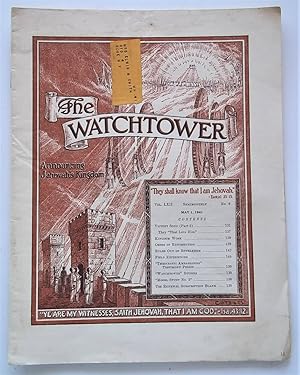 Image du vendeur pour The Watchtower: Announcing Jehovah's Kingdom (Vol. LXII No. 9 May 1, 1941) mis en vente par Bloomsbury Books