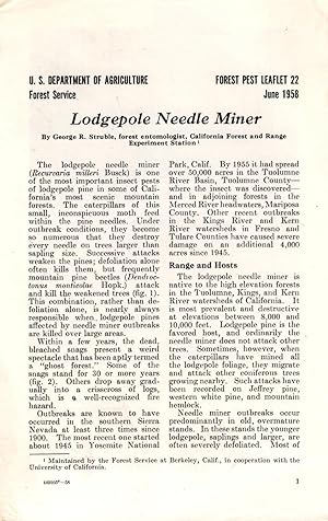 Bild des Verkufers fr Lodgepole Needle Miner : Forest Pest Leaflet 22 zum Verkauf von Book Booth