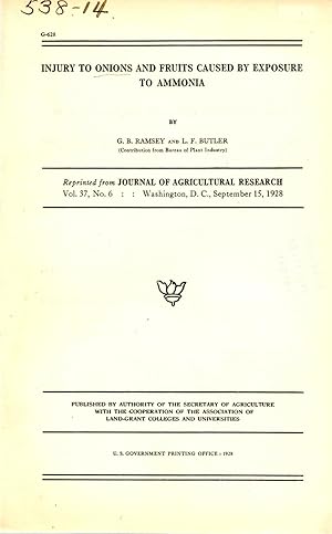 Imagen del vendedor de Injury to Onions and Fruits Caused By Exposure to Ammonia a la venta por Book Booth