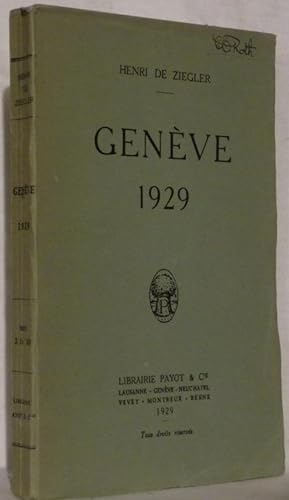 Bild des Verkufers fr Genve 1929. zum Verkauf von Bouquinerie du Varis