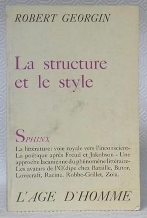 Image du vendeur pour La stucture et le style. mis en vente par Bouquinerie du Varis