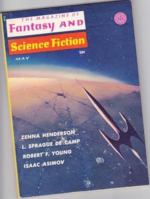 Immagine del venditore per The Magazine of Fantasy and Science Fiction May 1965 - No Different Flesh, Sonny, Mammoths and Mastodons, To Tell a Chemist, The Gritsch System, Romance in an Eleventh-Century Recharging Station, The Earth Merchants, ++ venduto da Nessa Books