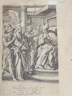 Bild des Verkufers fr (L'arrestation de Jsus). Gravure originale du XVIIe sicle zum Verkauf von Librairie Le Feu Follet