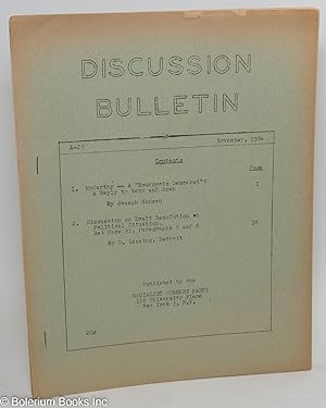 Discussion bulletin, A-25, November, 1954