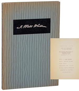 Seller image for I, Walt Whitman (Review Copy) for sale by Jeff Hirsch Books, ABAA