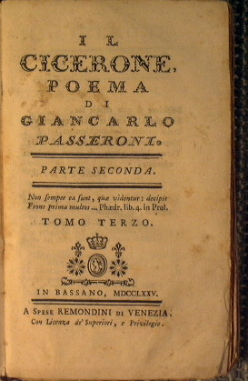 Il Cicerone, poema di Giancarlo Passeroni
