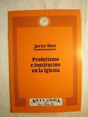 Immagine del venditore per Profetismo e instituci�n en la Iglesia venduto da Librer�a Antonio Azor�n