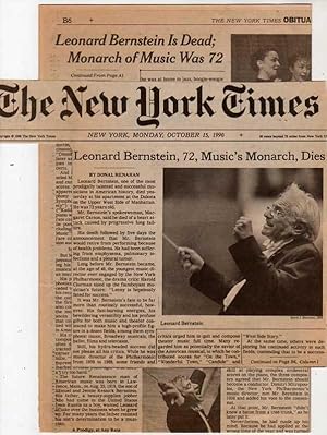 Leonard Bernstein - New York Times Obituary - October 15, 1990-