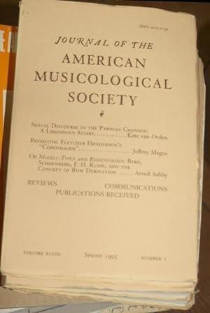 Journal of the American Musicological Society. Volume XLVIII Spring 1995, Number 1