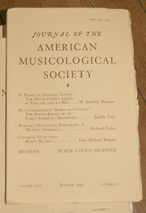 Journal of the American Musicological Society. Volume XLIV Summer 1991, Number 2