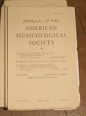 Journal of the American Musicological Society. Volume XLV Spring 1992, Number 1