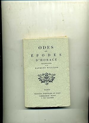 Bild des Verkufers fr ODES ET PODES. Traduites par Raymond Billiard. zum Verkauf von Librairie CLERC