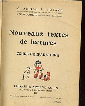 Imagen del vendedor de NOUVEAUX TEXTES DE LECTURES. COURS PREPARATOIRE a la venta por Le-Livre