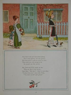 Seller image for Original Kate Greenaway Print: Yes, That's The Girl That Struts About. for sale by N. G. Lawrie Books