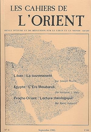 Image du vendeur pour Les cahiers de l'Orient, revue d'tude et de rflexion sur le Liban et le Monde Arabe Numro 0 de septembre 1985 mis en vente par LES TEMPS MODERNES