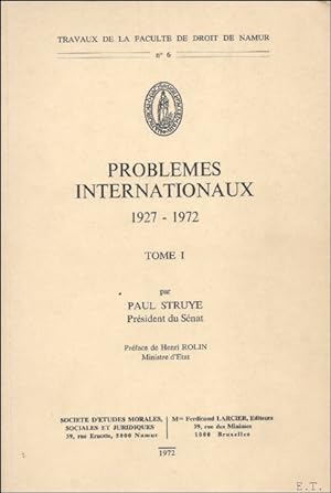 Bild des Verkufers fr PROBLEMES INTERNATIONAUX 1927 - 1972. ( 2 Tomes). zum Verkauf von BOOKSELLER  -  ERIK TONEN  BOOKS