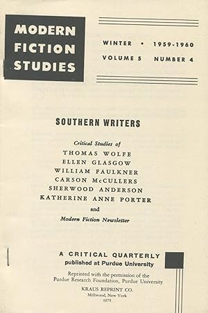 Seller image for Southern Writers (Modern Fiction Studies) for sale by Kenneth A. Himber