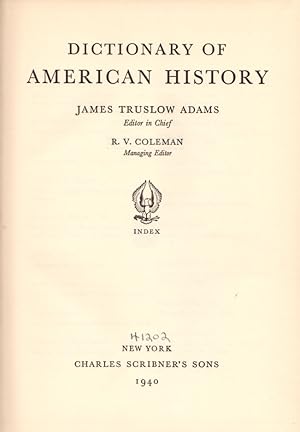 Seller image for Dictionary of American History: Index Volume for sale by Clausen Books, RMABA