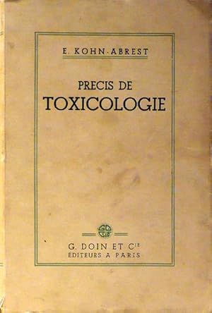 Bild des Verkufers fr Prcis de Toxicologie zum Verkauf von Librairie Lis Tes Ratures