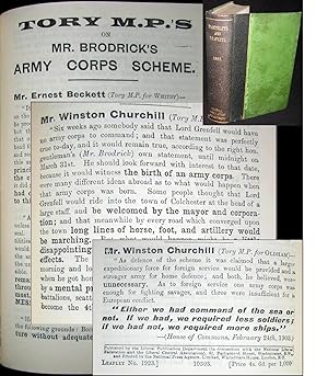 Tory M.P.'s on Mr. Brodrick's Army Corps Scheme, bound in Pamphlets & Leaflets for 1903, Being th...