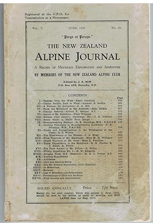 The New Zealand Alpine Journal. Vol. V. June 1934. No. 20.